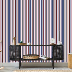 Papier Peint Classique Dans Le Salon De La Chambre À Coucher À Rayures Colorées – Image 5