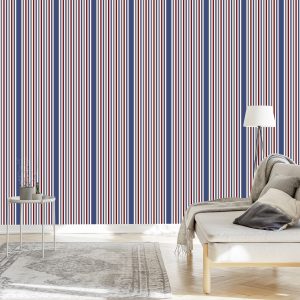 Papier Peint Classique Dans Le Salon De La Chambre À Coucher À Rayures Colorées – Image 3