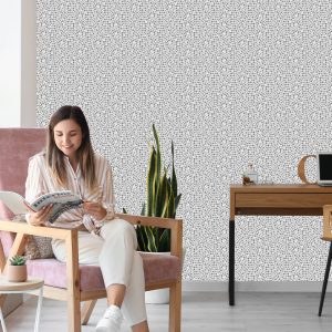 Papier Peint En Nuances De Gris, Une Mosaïque Pour Un Salon – Image 7