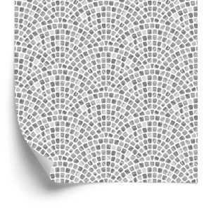Papier Peint En Nuances De Gris, Une Mosaïque Pour Un Salon – Image 2
