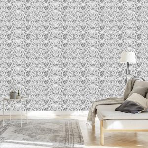 Papier Peint En Nuances De Gris, Une Mosaïque Pour Un Salon – Image 3