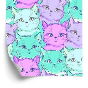 Papier Peint Pour Les Enfants - Petits Chats Colorés – Image 2