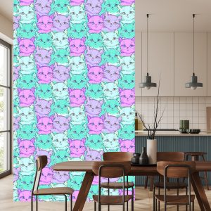 Papier Peint Pour Les Enfants - Petits Chats Colorés – Image 4