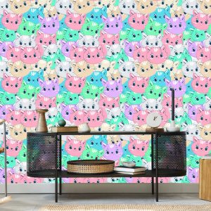 Papier Peint Pour Les Enfants - Chats Multicolores – Image 5