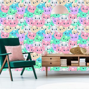 Papier Peint Pour Les Enfants - Chats Multicolores – Image 6