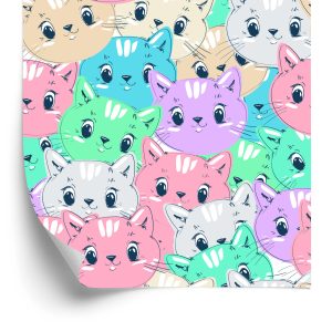 Papier Peint Pour Les Enfants - Chats Multicolores – Image 2