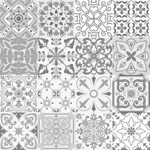 Papier Peint Belle Mosaïque Dans Les Tons De Gris – Image 1