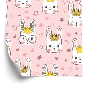 Papier Peint Pour Les Enfants - Lapins Et Étoiles – Image 2