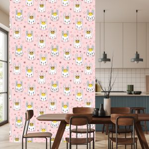 Papier Peint Pour Les Enfants - Lapins Et Étoiles – Image 4