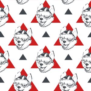 Papier Peint Chiens Et Triangles – Image 1