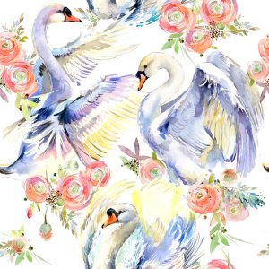 Papier Peint Cygnes Comme Peints – Image 1