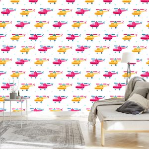 Papier Peint Les Hélicoptères Stars Dans La Chambre Des Enfants – Image 3