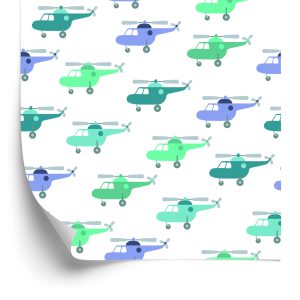 Papier Peint Hélicoptères Pastel Colorés Pour Enfants – Image 2