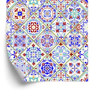 Papier Peint Salle À Manger En Mosaïque Colorée Carrelée – Image 2