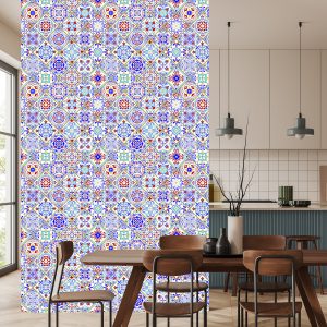 Papier Peint Salle À Manger En Mosaïque Colorée Carrelée – Image 4