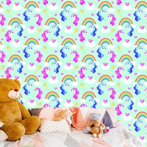 Papier Peint Pour Les Enfants - Licornes Colorées Magiques – Image 6