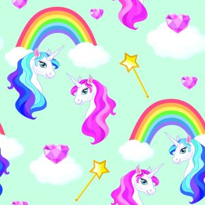 Papier Peint Pour Les Enfants - Licornes Colorées Magiques – Image 1