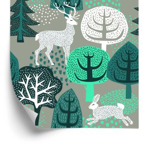 Papier Peint Arbres, Vert, Nature Chambre D'enfant – Image 2