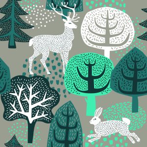 Papier Peint Arbres, Vert, Nature Chambre D'enfant – Image 1