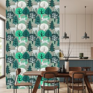 Papier Peint Arbres, Vert, Nature Chambre D'enfant – Image 4