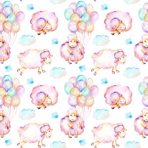 Papier Peint Moutons Dans Les Nuages – Image 1