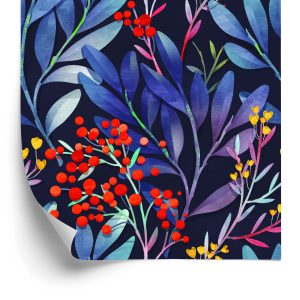 Papier Peint Motifs Végétaux Dans Un Style Rétro – Image 2