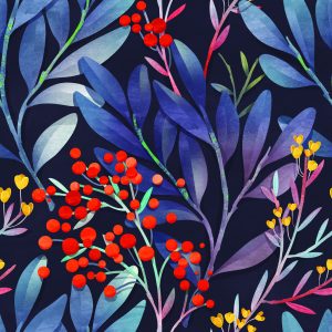 Papier Peint Motifs Végétaux Dans Un Style Rétro – Image 1