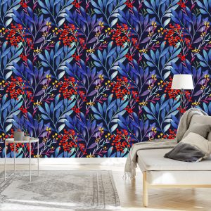 Papier Peint Motifs Végétaux Dans Un Style Rétro – Image 3