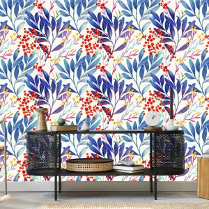 Papier Peint Fleurs Colorées Dans Un Style Rétro – Image 5