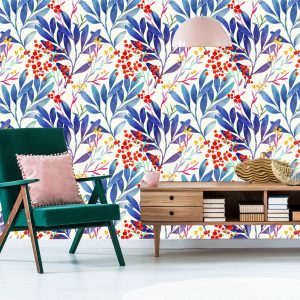 Papier Peint Fleurs Colorées Dans Un Style Rétro – Image 6