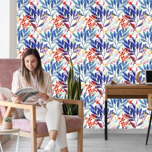 Papier Peint Fleurs Colorées Dans Un Style Rétro – Image 7