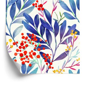 Papier Peint Fleurs Colorées Dans Un Style Rétro – Image 2