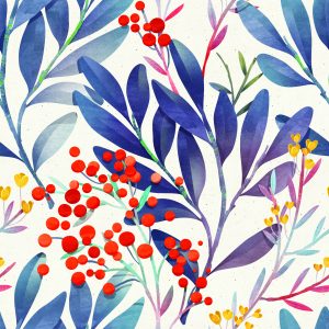 Papier Peint Fleurs Colorées Dans Un Style Rétro – Image 1