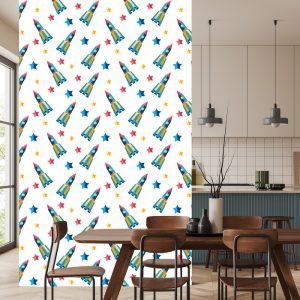 Papier Peint Vaisseau Spatial Étoiles Pour Chambre De Bébé – Image 4