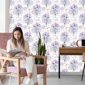 Papier Peint Fleurs Modernes Et Ornements À L'aquarelle – Image 7