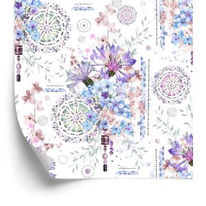 Papier Peint Fleurs Modernes Et Ornements À L'aquarelle – Image 2