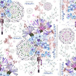 Papier Peint Fleurs Modernes Et Ornements À L'aquarelle – Image 1