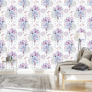 Papier Peint Fleurs Modernes Et Ornements À L'aquarelle – Image 3