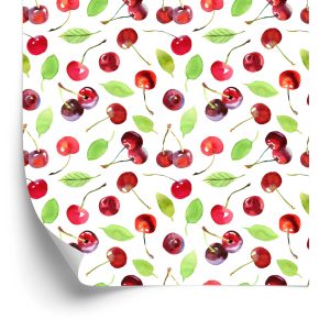 Papier Peint Dans Le Fruit Des Feuilles De Cerises Pour La Cuisine – Image 2