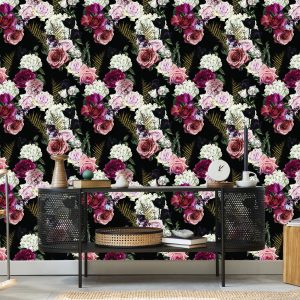 Papier Peint Roses, Feuilles De Fougère – Image 5
