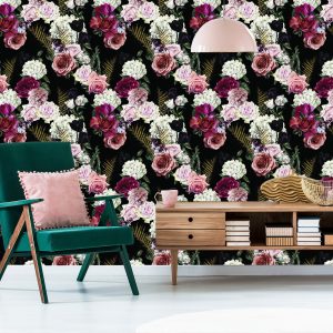 Papier Peint Roses, Feuilles De Fougère – Image 6