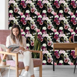 Papier Peint Roses, Feuilles De Fougère – Image 7