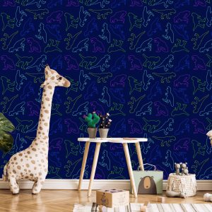 Papier Peint Les Dinosaures Colorés Pour La Chambre D'un Bébé – Image 5