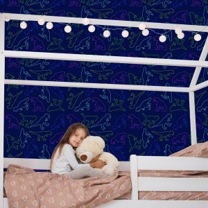 Papier Peint Les Dinosaures Colorés Pour La Chambre D'un Bébé – Image 7
