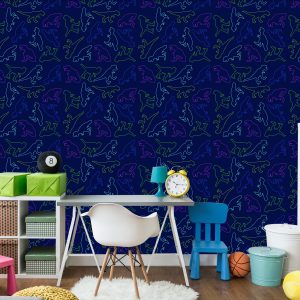 Papier Peint Les Dinosaures Colorés Pour La Chambre D'un Bébé – Image 4