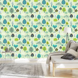 Papier Peint Plantes Vertes Arbre Chambre D'enfants – Image 3