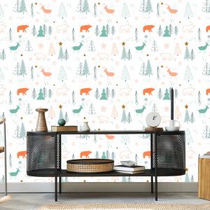 Papier Peint Pour Les Enfants - Ours Et Cerfs – Image 5