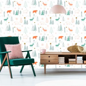 Papier Peint Pour Les Enfants - Ours Et Cerfs – Image 6