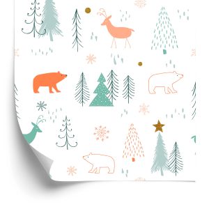 Papier Peint Pour Les Enfants - Ours Et Cerfs – Image 2