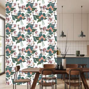 Papier Peint Grues Parmi Les Fleurs – Image 4